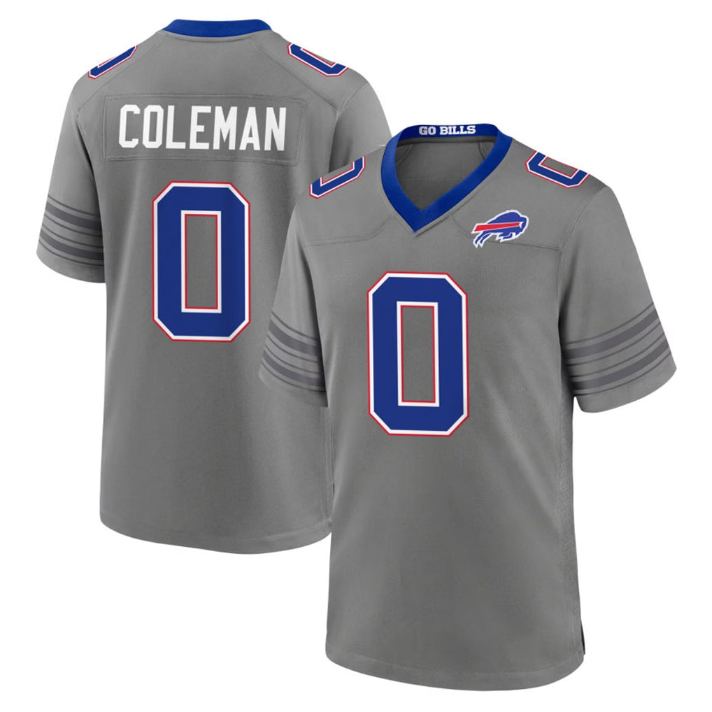 B.Bills #0 Keon Coleman Player Gray Nickel City Home Game Qdoa Stitched Jerseys