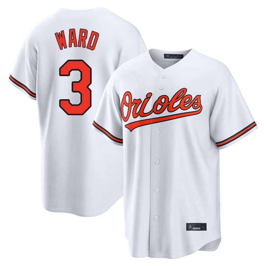 B.Orioles #3 Taylor Ward Player White Home Game Qdoa Stitched Jerseys