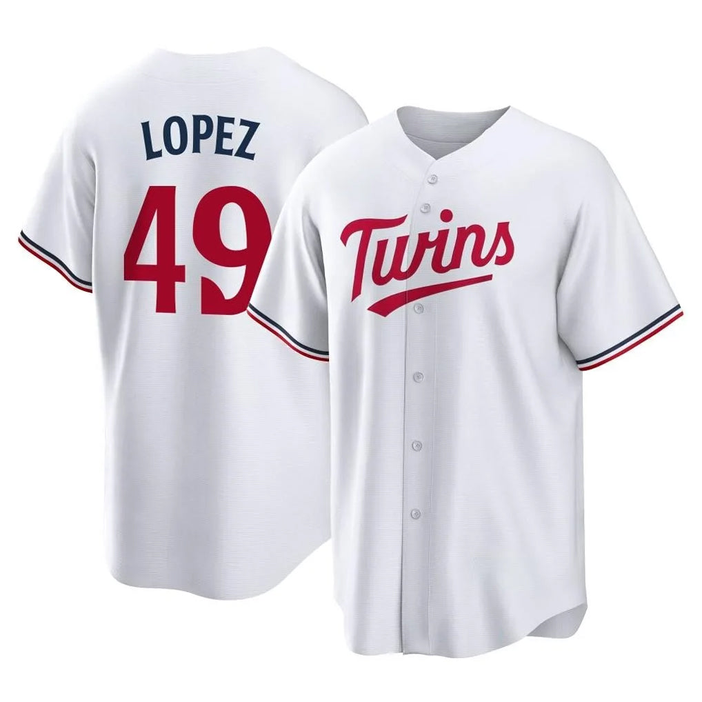 M.Twins #49 Pablo Lopez Player White Home Game Qdoa Stitched Jerseys