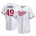 M.Twins #49 Pablo Lopez Player White Home Game Qdoa Stitched Jerseys