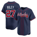 A.Braves #27 Austin Riley Player Navy Limited Home Game Qdoa Stitched Jerseys