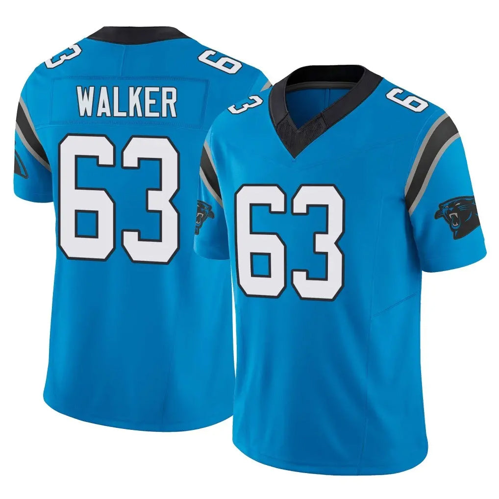 C.Panthers #63 Rasheed Walker Player Blue Vapor F.U.S.E. Limited Home Game Qdoa Stitched Jerseys
