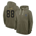 D.Cowboys #88 CeeDee Lamb Player Olive Salute to Service Pullover Hoodies Limited Qdoa Stitched Jerseys