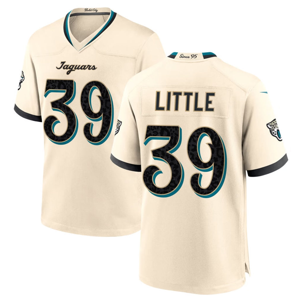 J.Jaguars #39 Cam Little Player Natural 2026 Rivalries Collection Game Qdoa Stitched Jerseys
