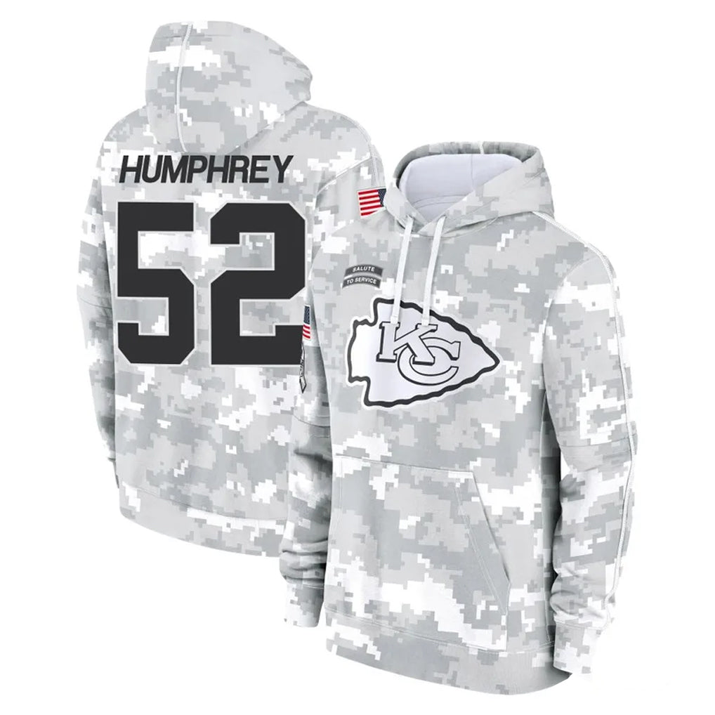 KC.Chiefs #52 Creed Humphrey Player Arctic Camo Salute to Service Hoodies Limited Game Qdoa Stitched Jerseys