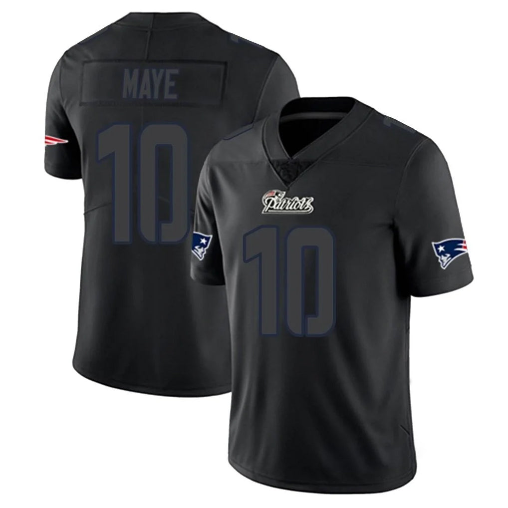 NE.Patriots #10 Drake Maye Player Black Impact LImited Home Game Qdoa Stitched Jerseys