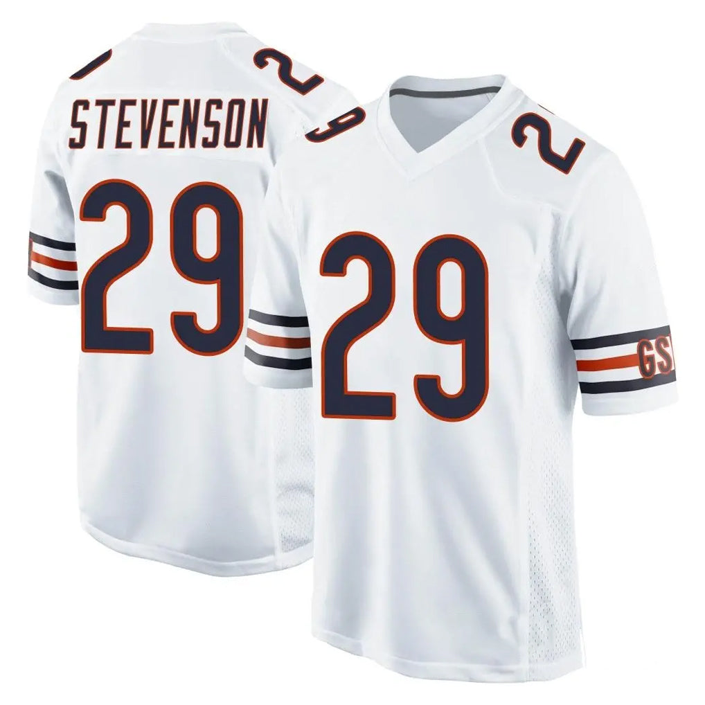 C.Bears #29 Tyrique Stevenson Player White Home Game Qdoa Stitched Jerseys