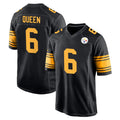 P.Steelers #6 Patrick Queen Player Black Color Rush Home Game Qdoa Stitched Jerseys