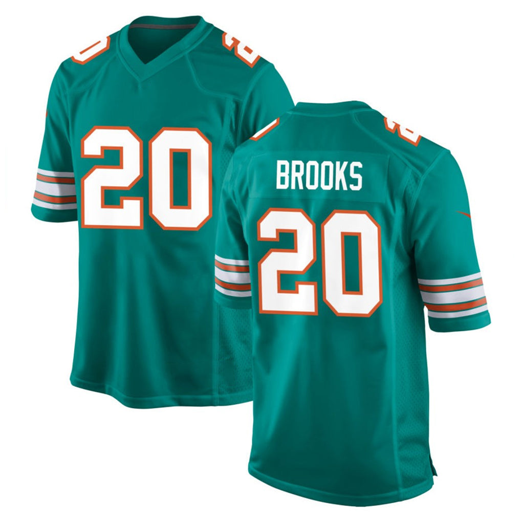 M.Dolphins #20 Jordyn Brooks Player Aqua Alternate Home Game Qdoa Stitched Jerseys