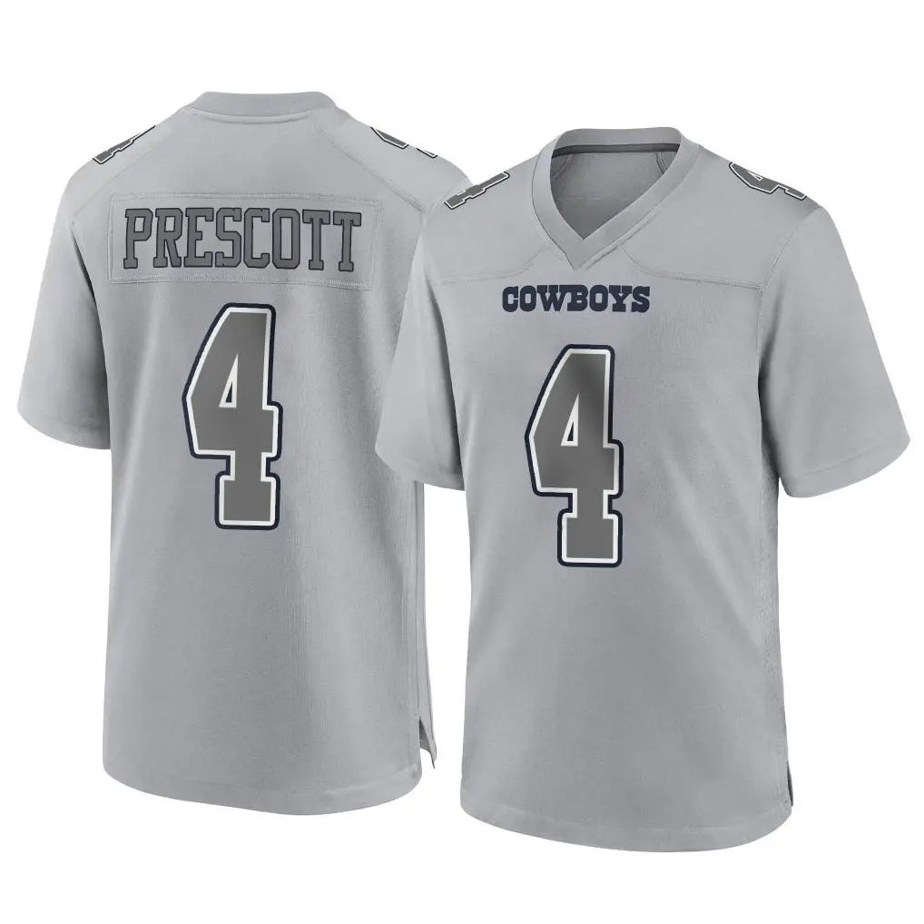 D.Cowboys #4 Dak Prescott Player Gray Atmosphere Fashion Home Game Qdoa Stitched Jerseys