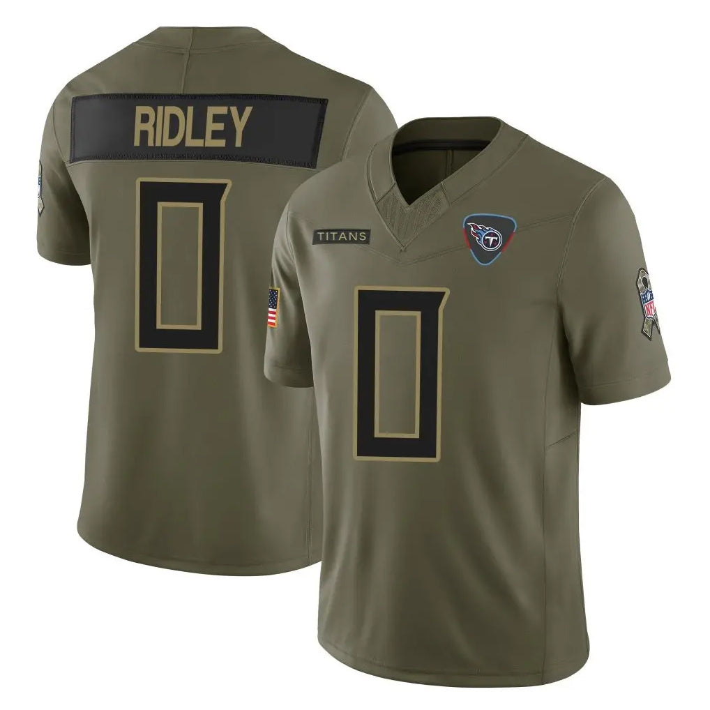 T.Titans #0 Calvin Ridley Player Olive Limited 2025 Salute to Service Home Game Qdoa Stitched Jerseys