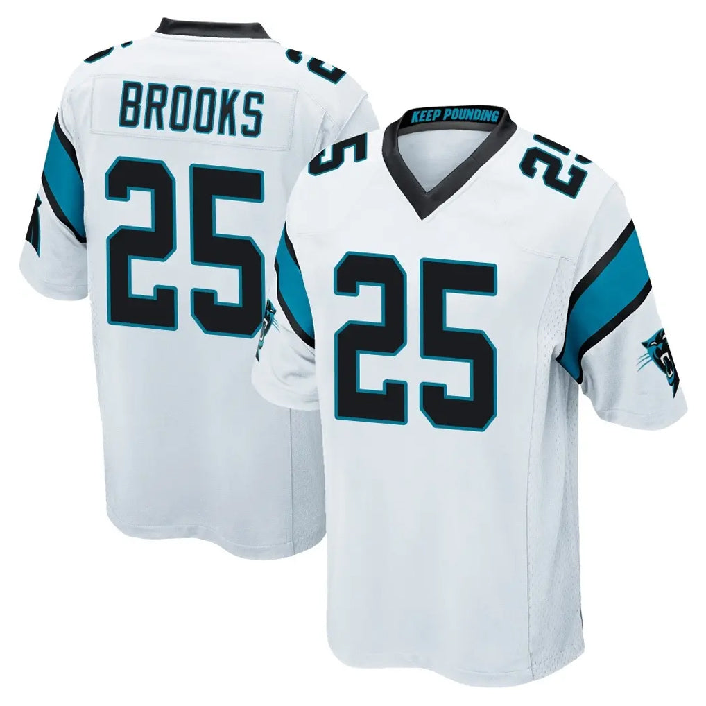 C.Panthers #25 Jonathon Brooks Player White Game Qdoa Stitched Jerseys