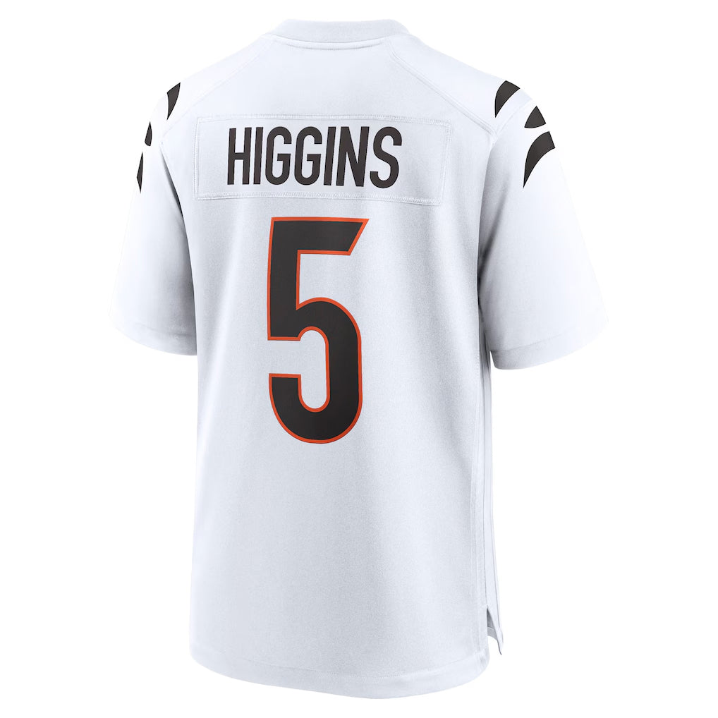 C.Bengals #5 Tee Higgins Player White Home Game Qdoa Stitched Jerseys