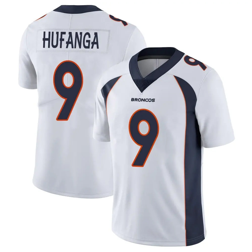 D.Broncos #9 Talanoa Hufanga Player White Vapor Untouchable Limited Home Game Qdoa Stitched Jerseys