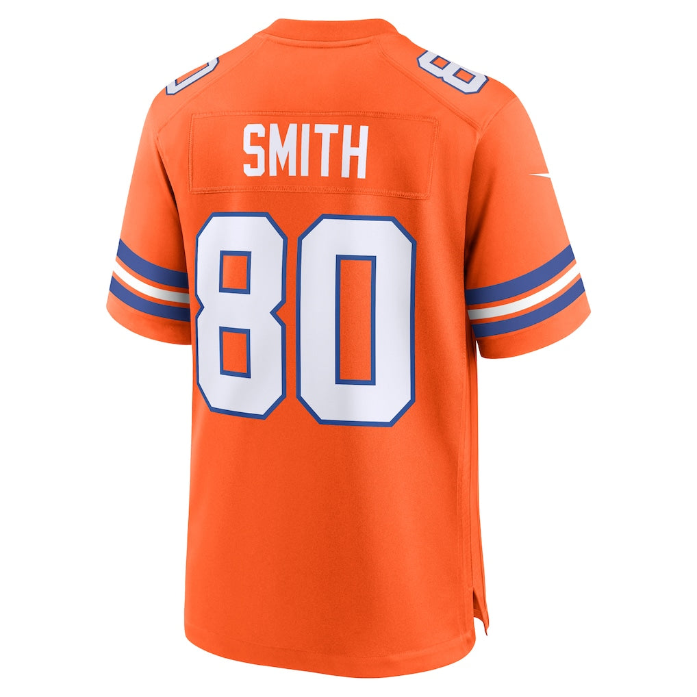 Qdoa D.Broncos #80 Rod Smith Orange Retired Player Alternate Game Jersey