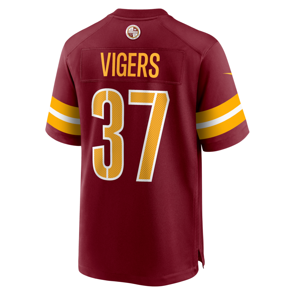Qdoa W.Commanders #37 Car'lin Vigers Burgundy Team Game Jersey