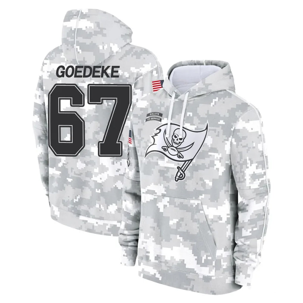 TB.Buccaneers #67 Luke Goedeke Player Arctic Camo Limited Salute to Service Pullover Hoodies Game Qdoa Stitched Jerseys