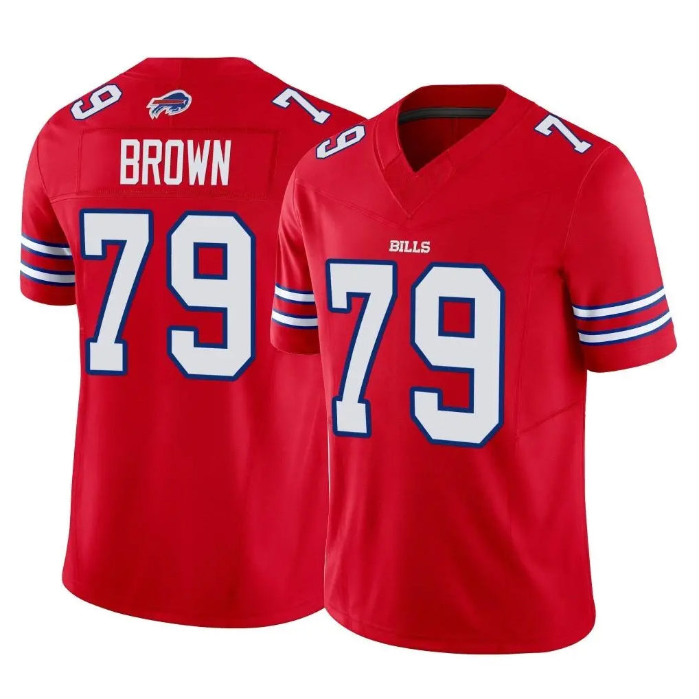 B.Bills #79 Spencer Brown Player Red Vapor F.U.S.E. Jersey Limited Home Game Qdoa Stitched Jerseys