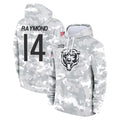 C.Bears #14 Kalif Raymond Player Arctic Camo Salute to Service Pullover Hoodies Limited Qdoa Stitched Jerseys