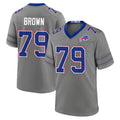 B.Bills #79 Spencer Brown Player Gray Nickel City Home Game Qdoa Stitched Jerseys