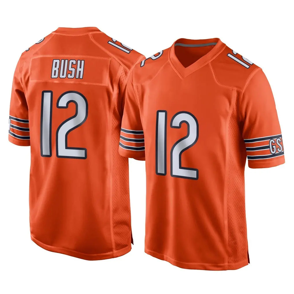 C.Bears #12 Devin Bush Player Orange Home Game Qdoa Stitched Jerseys