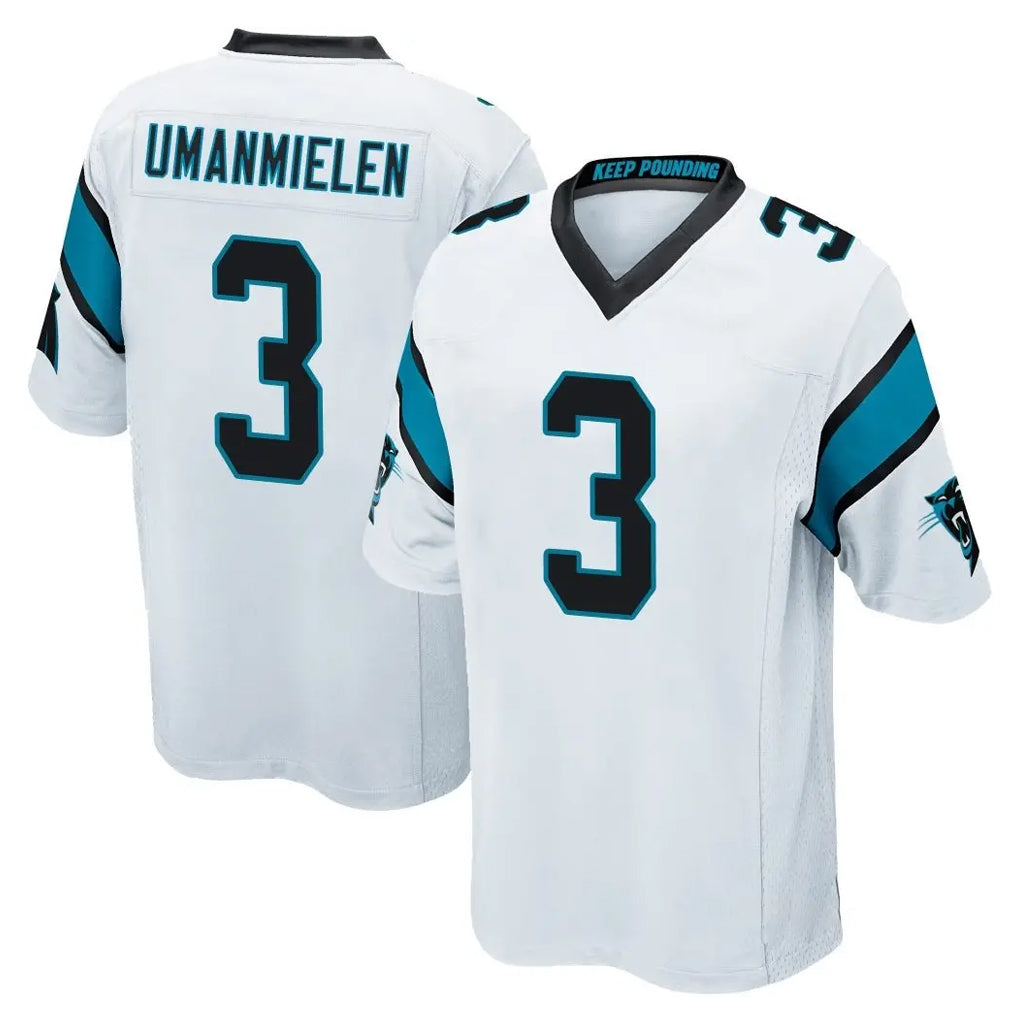 C.Panthers #3 Princely Umanmielen Player White Game Qdoa Stitched Jerseys