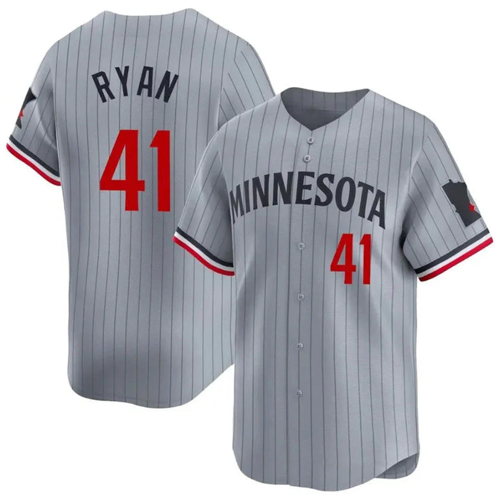 M.Twins #41 Joe Ryan Player Gray Home Limited Qdoa Stitched Jerseys