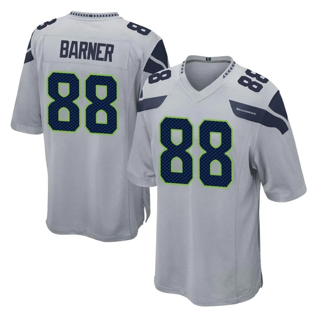 S.Seahawks #88 AJ Barner Player Gray Home Game Qdoa Stitched Jerseys