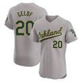 Athletics #20 Zack Gelof Player Gray Road Limited Elite Home Game Qdoa Stitched Jerseys