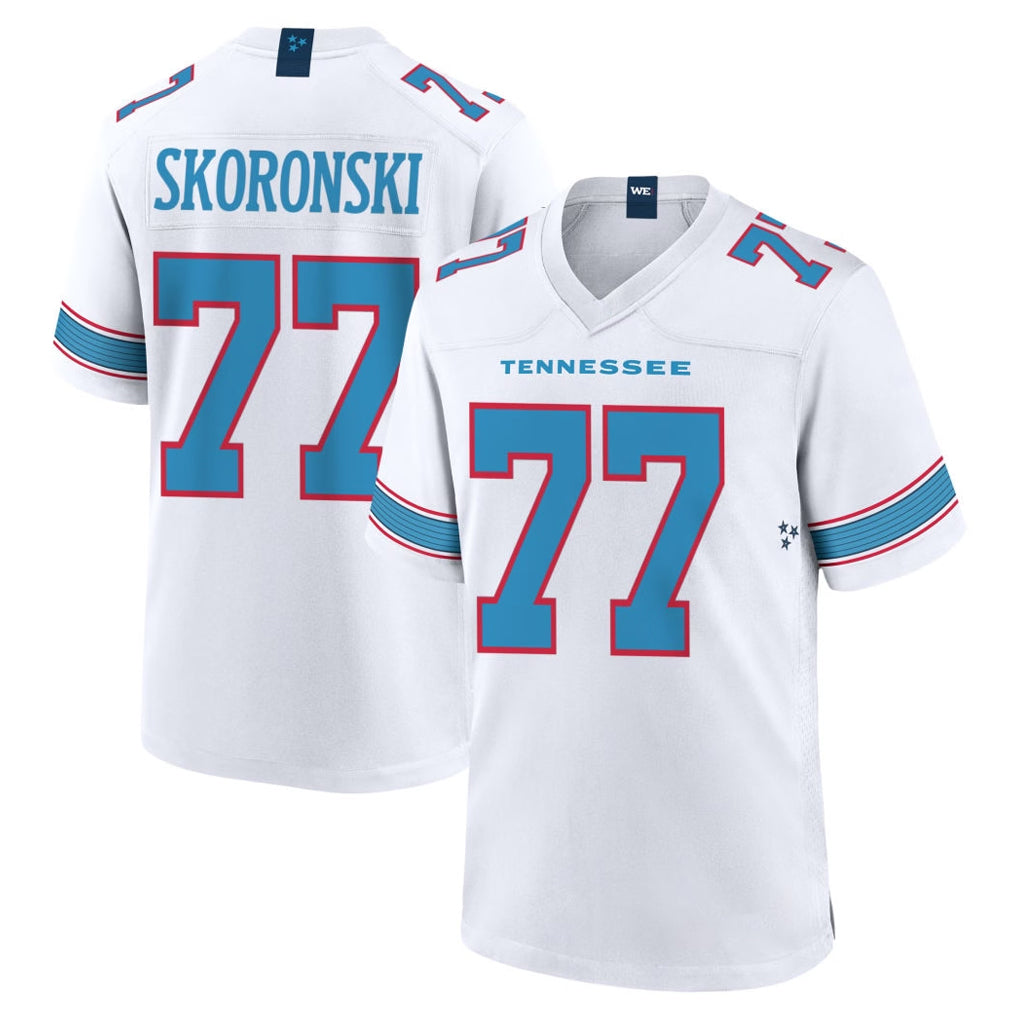 T.Titans #77 Peter Skoronski Player White 2026 Game Home Qdoa Stitched Jerseys