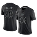 C.Bengals #93 Jonathan Allen Player Black Reflective Limited Game Qdoa Stitched Jerseys