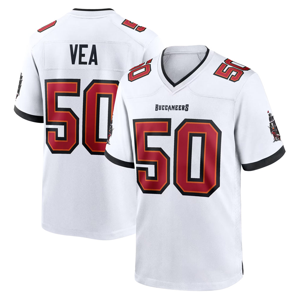 TB.Buccaneers #50 Vita Vea Player White Home Game Qdoa Stitched Jerseys