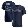 A.Braves #27 Austin Riley Player Navy Alternate Limited Elite Home Game Qdoa Stitched Jerseys