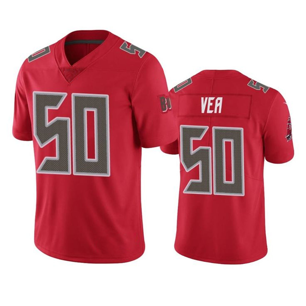 TB.Buccaneers #50 Vita Vea Player Red Limited Color Rush Home Game Qdoa Stitched Jerseys