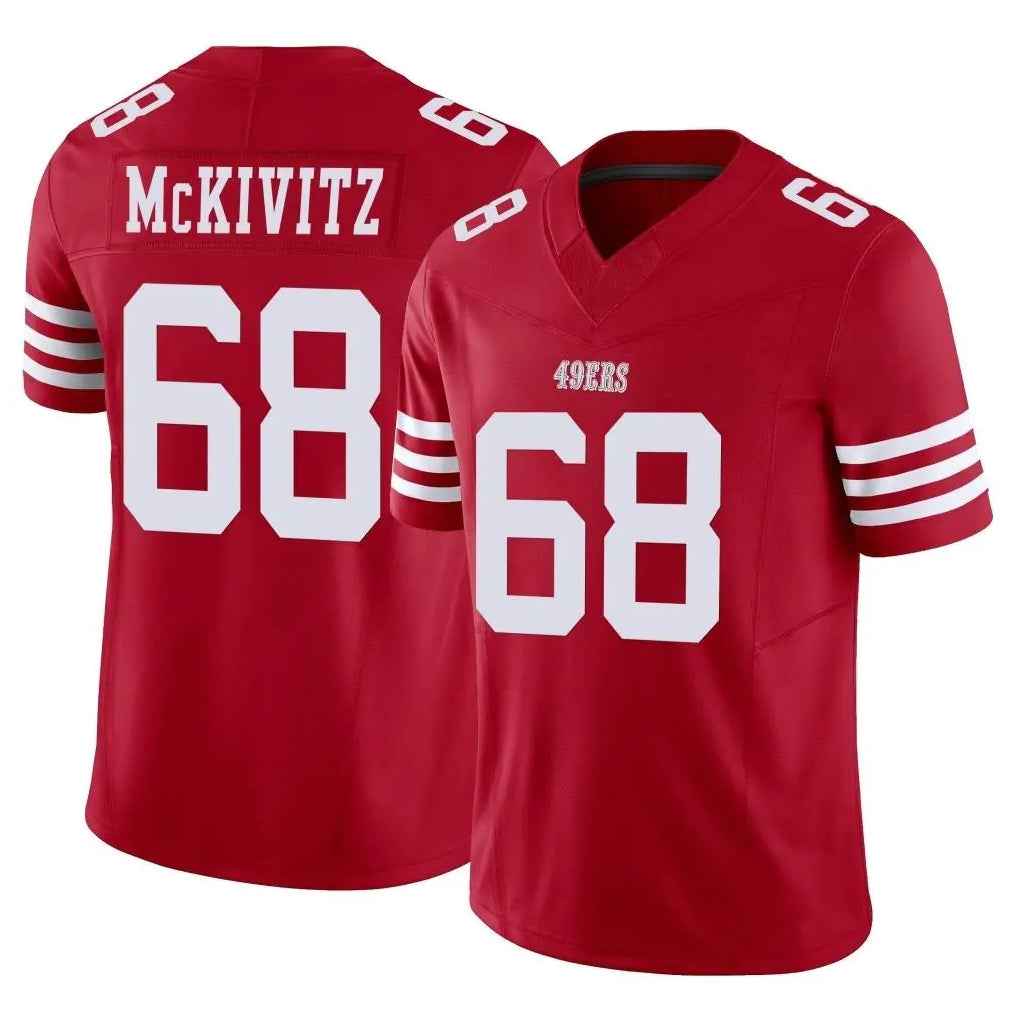 SF.49ers #68 Colton McKivitz Player Red Limited Vapor F.U.S.E. Home Game Qdoa Stitched Jerseys