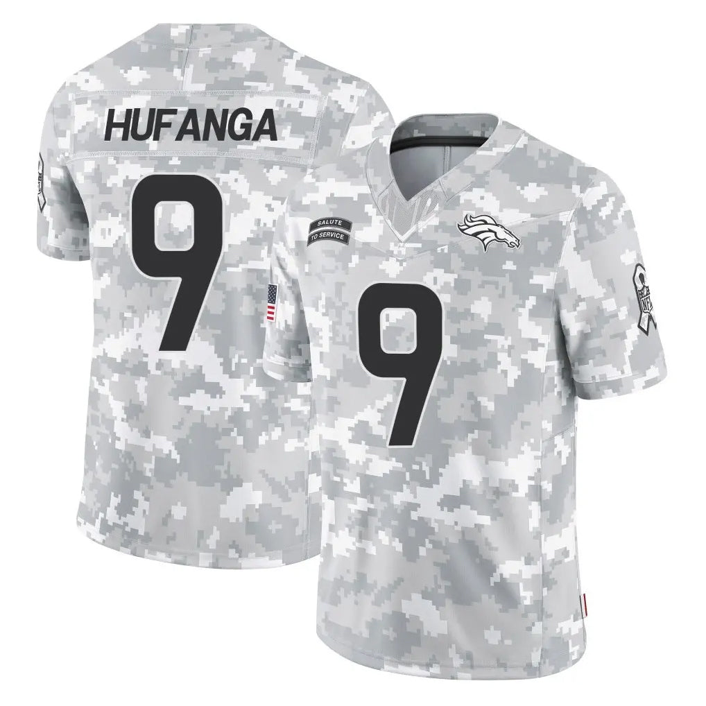 D.Broncos #9 Talanoa Hufanga Player Arctic Camo Salute To Service Limited Qdoa Stitched Jerseys