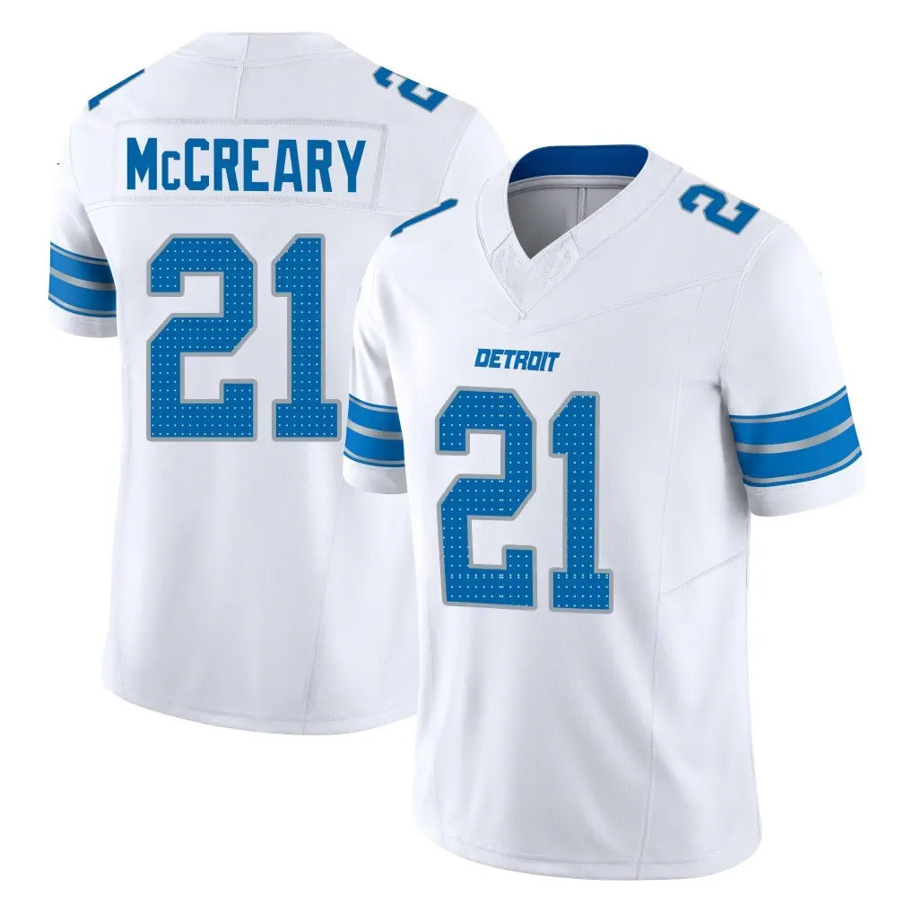 D.Lions #21 Roger McCreary Player White Limited Vapor F.U.S.E. Alternate Home Game Qdoa Stitched Jerseys