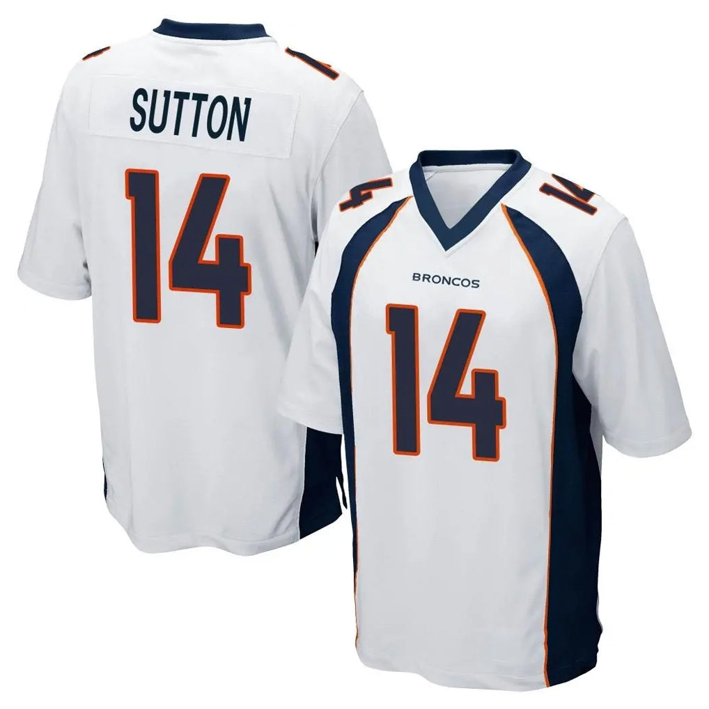 D.Broncos #14 Courtland Sutton Player White Game Qdoa Stitched Jerseys