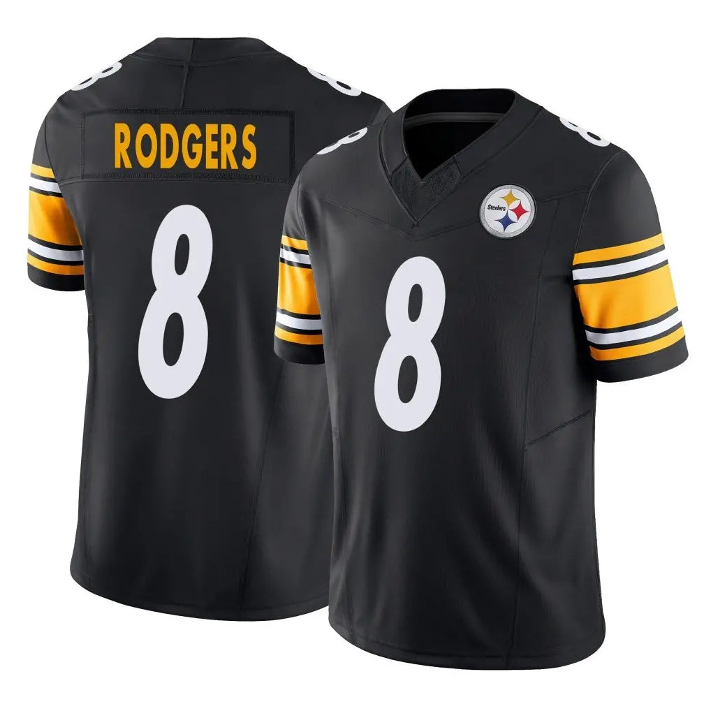 P.Steelers #8 Aaron Rodgers Player Black Limited Vapor F.U.S.E. Home Game Qdoa Stitched Jerseys