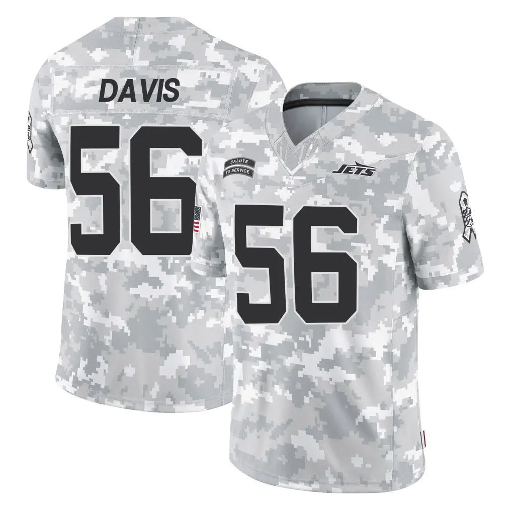 NY.Jets #56 Demario Davis Player Arctic Camo Salute to Service Limited Game Qdoa Stitched Jerseys