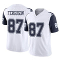 D.Cowboys #87 Jake Ferguson Player White-Navy Limited Vapor F.U.S.E. Home Game Qdoa Stitched Jerseys