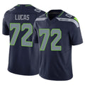 S.Seahawks #72 Abraham Lucas Player Navy Limited Vapor F.U.S.E. Home Game Qdoa Stitched Jerseys