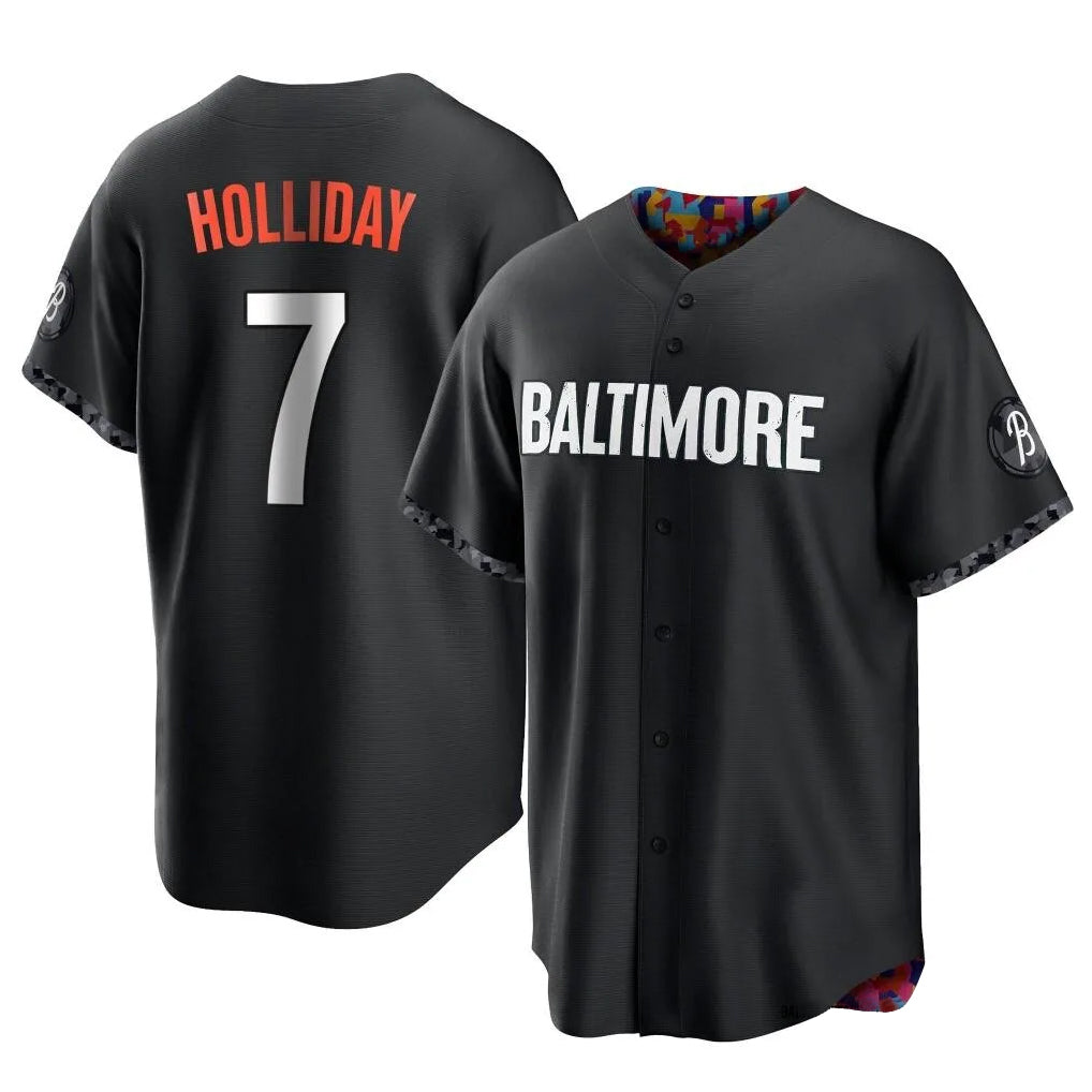 B.Orioles #7 Jackson Holliday Player Black City Connect Home Game Qdoa Stitched Jerseys