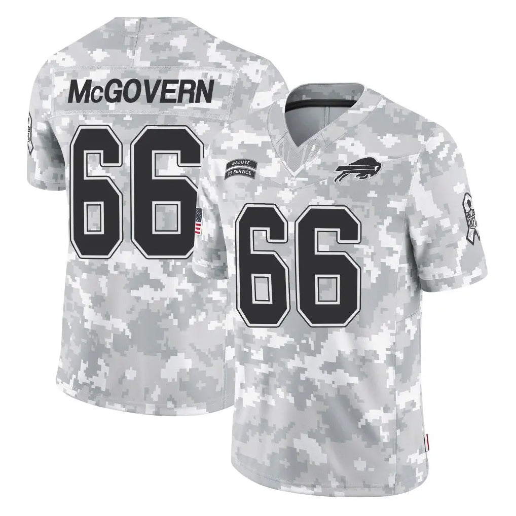 B.Bills #66 Connor McGovern Player Arctic Camo Salute to Service Limited Game Qdoa Stitched Jerseys