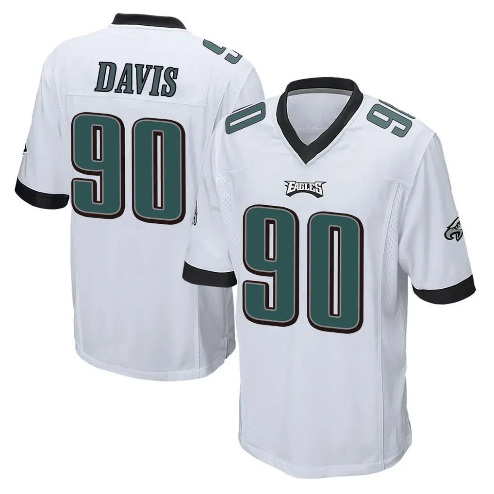 P.Eagles #90 Jordan Davis Player White Home Game Qdoa Stitched Jerseys