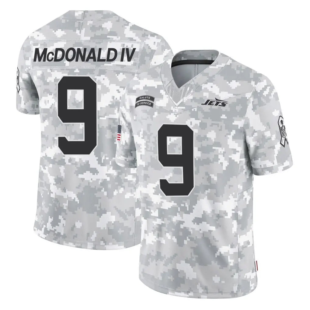 NY.Jets #9 Will McDonald IV Player Arctic Camo Salute to Service Limited Game Qdoa Stitched Jerseys