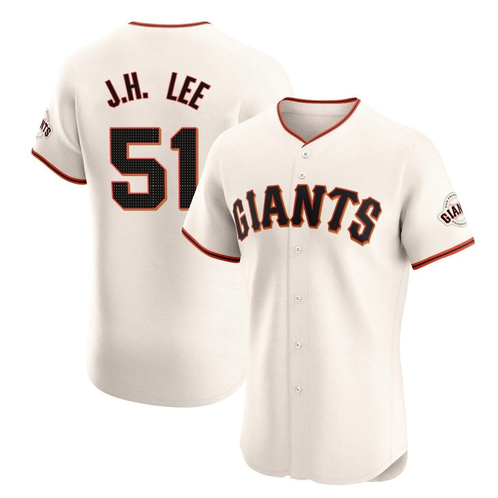 SF.Giants #51 Jung Hoo Lee Player Cream Home Limited Elite Qdoa Stitched Jerseys