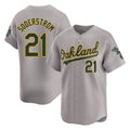 Athletics #21 Tyler Soderstrom Player Gray Road Limited Home Game Qdoa Stitched Jerseys