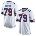 B.Bills #79 Spencer Brown Player White Home Game Qdoa Stitched Jerseys
