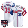 B.Orioles #35 Adley Rutschman Player White USA 250 Independence Day Vapor Premier Limited Home Game Qdoa Stitched Jerseys
